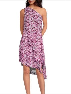 💓NWT IRO Women’s ​Nahia One-Shoulder Printed Asymmetric Dress💓
